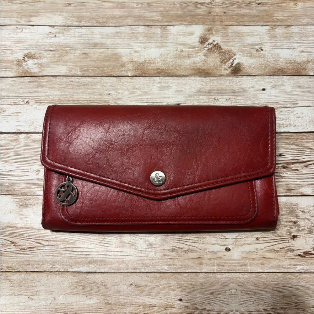 & Elegant Red Leather Clutch